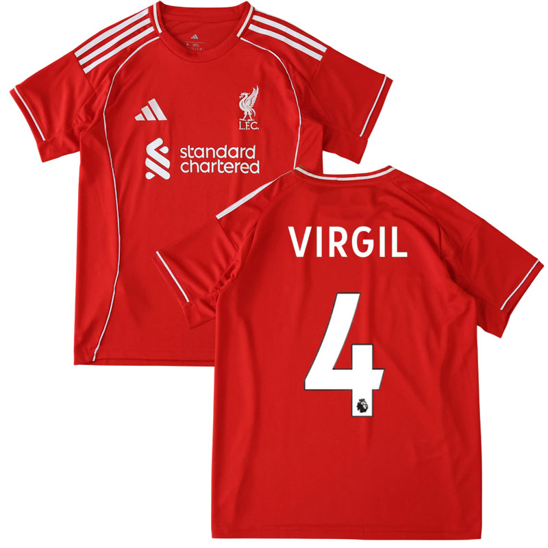 Pánský fotbalový dres Liverpool 2025/26 - domácí červený s potiskem VIRGIL 4