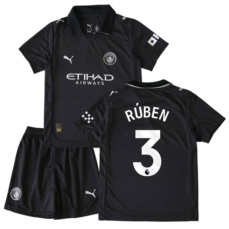 RÚBEN 3 Manchester City dětský venkovní fotbalový dres 2025/26 + šortky