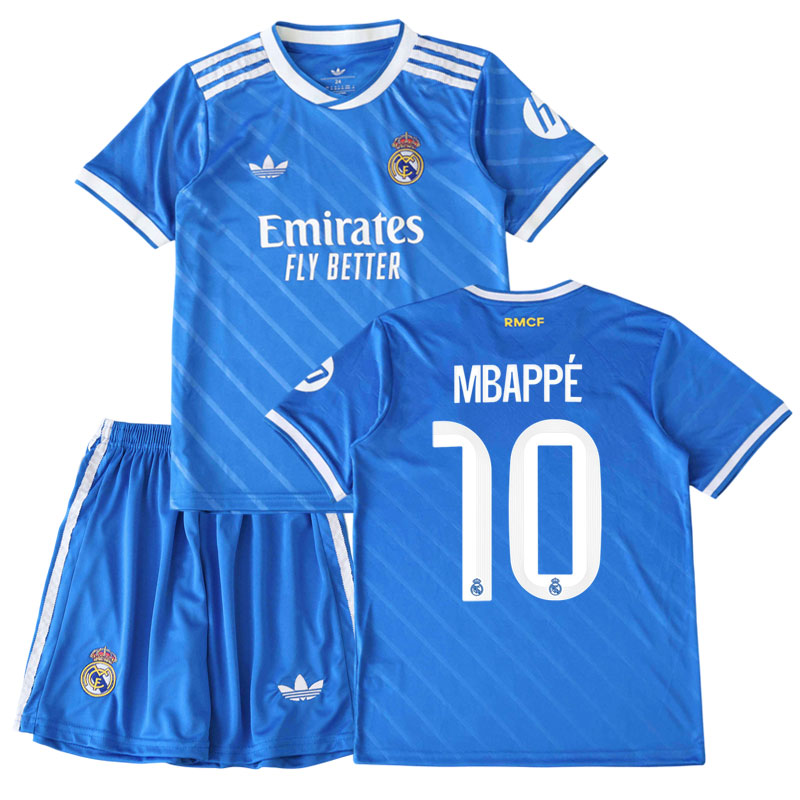 Real Madrid dětský třetí dres 25/26 - fotbalová souprava s potiskem Mbappé 10