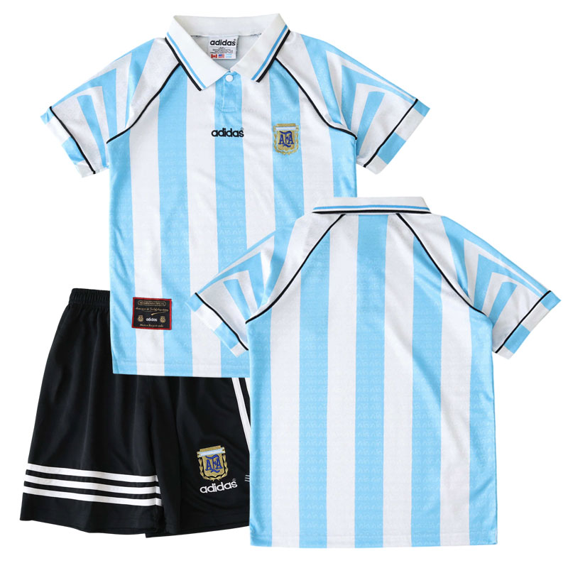 Argentina 1996 domácí fotbalový dres pro děti - retro triko a šortky