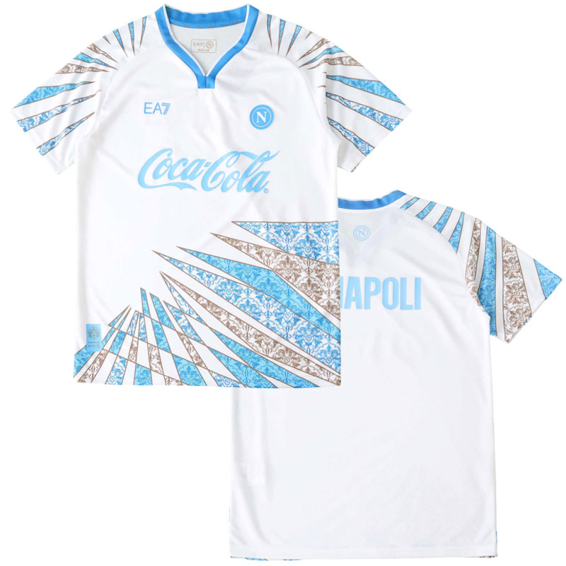 Bílé fotbalové tričko Napoli 2025/26 - pánský předzápasový dres