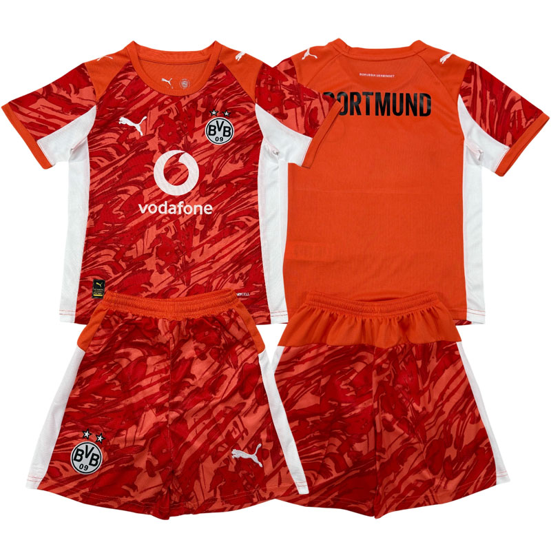 Dětský brankářský dres Borussia Dortmund 2025/26 - oranžový fotbalový set