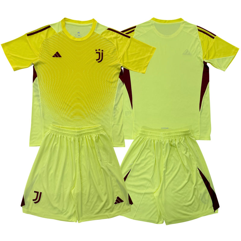 Dětský brankářský dres Juventus 2025/26 - žlutý fotbalový komplet