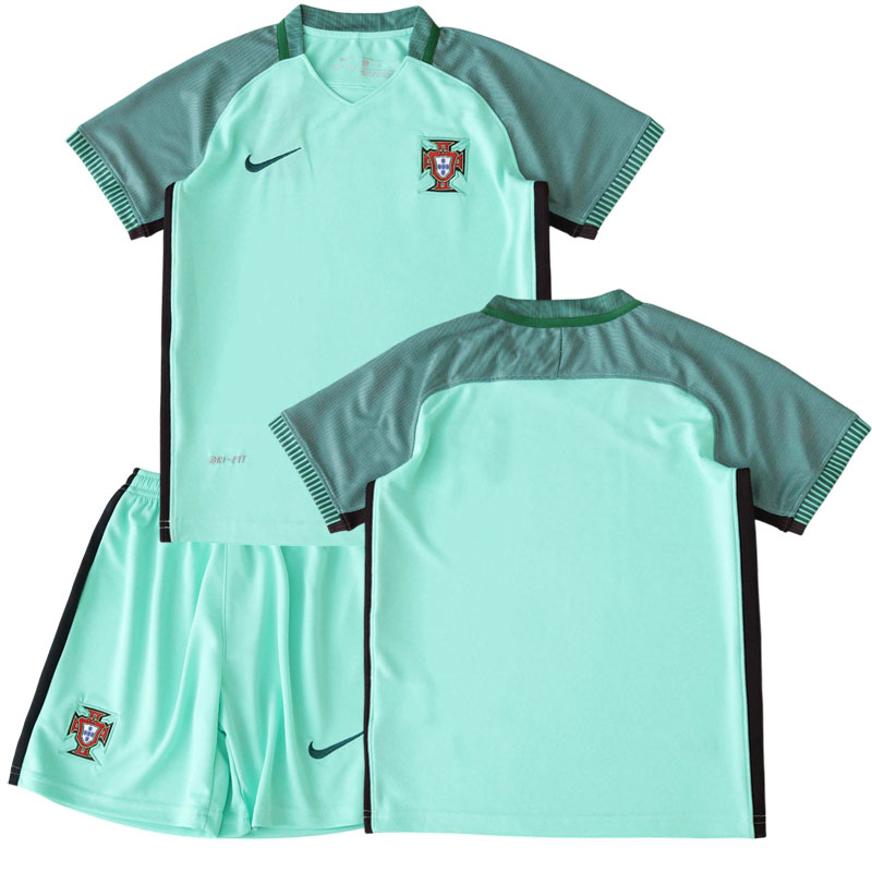 Dětský fotbalový set Portugalsko 2016 retro venkovní dres - tričko a šortky
