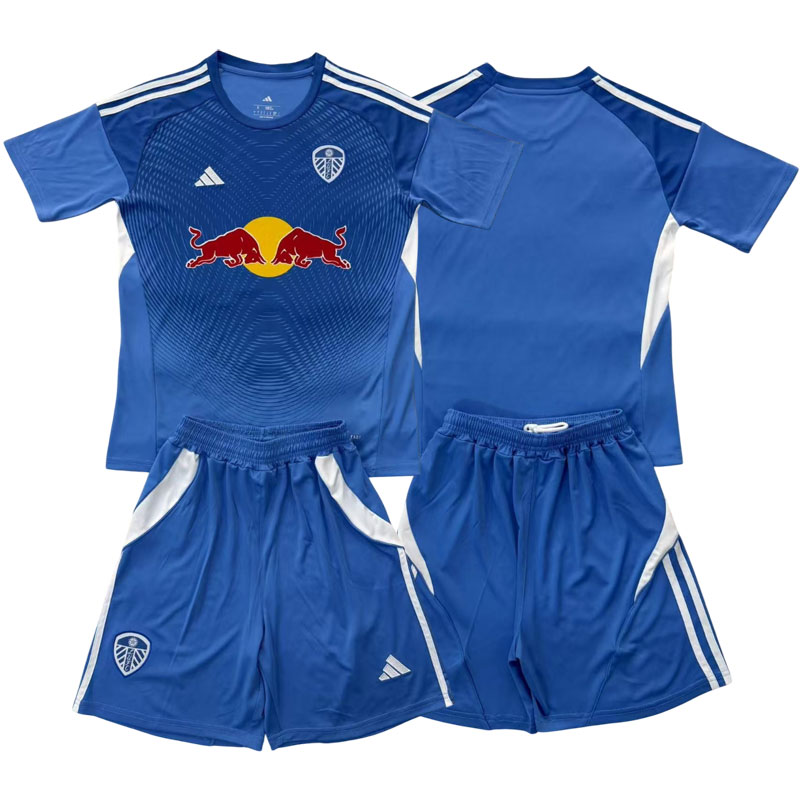 Leeds United 2025/26 modrý brankářský dres pro děti - tričko + šortky