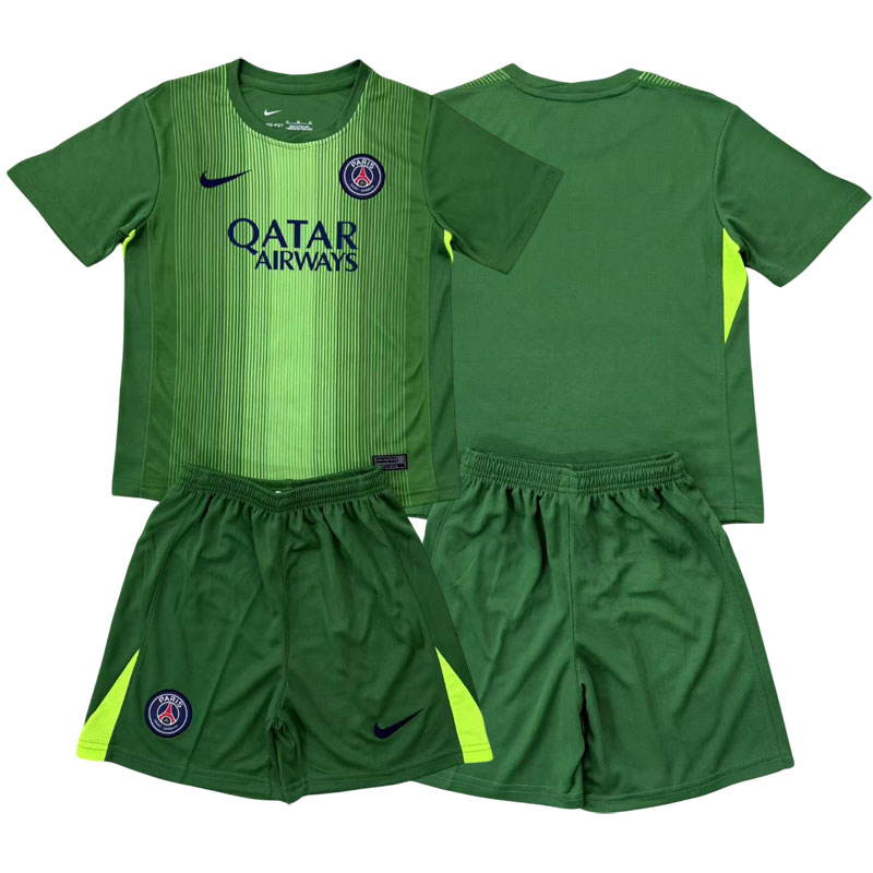 PSG brankářský dres 2025/26 - zelený dětský fotbalový dres