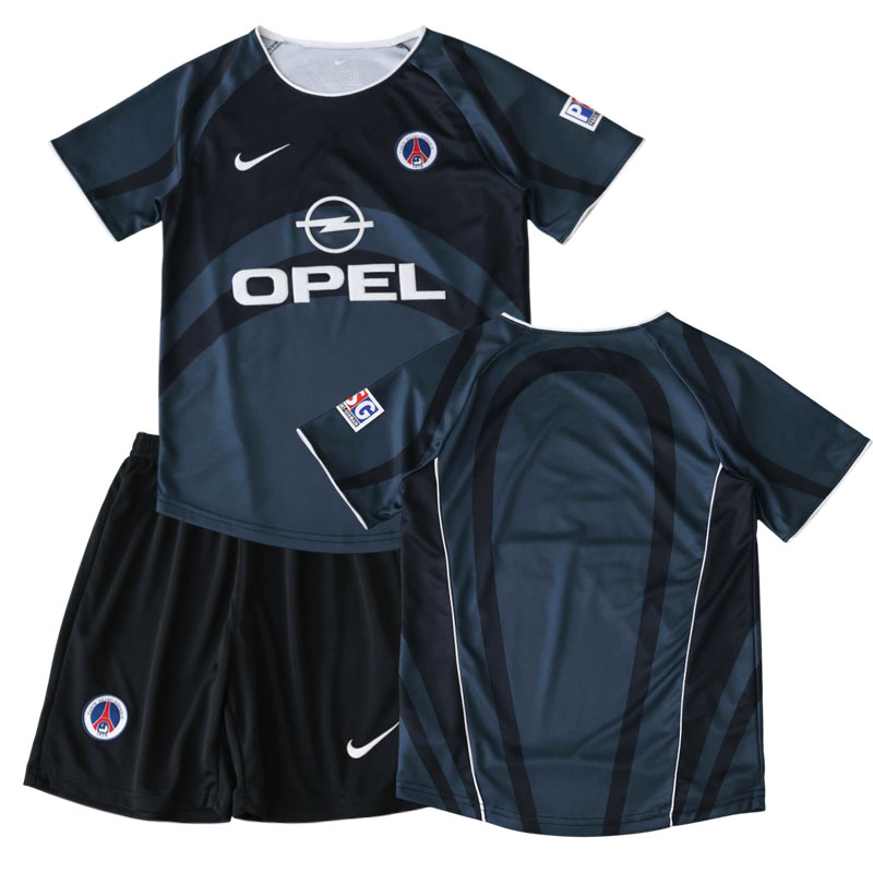 PSG retro třetí dres 2001-02 dětský fotbalový dres triko + šortky