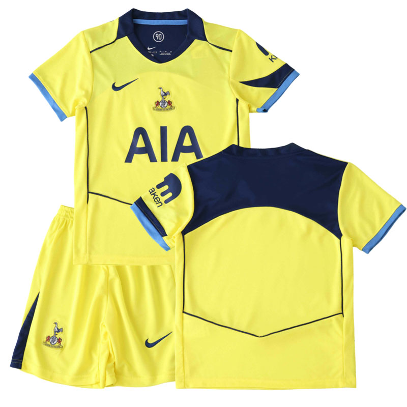 Dětská fotbalová sada Tottenham 2025/26 - žlutý třetí dres a šortky