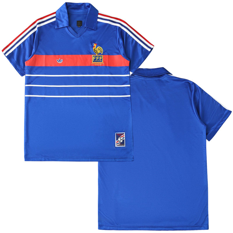 Francie 1984 retro domácí dres - modré fotbalové tričko