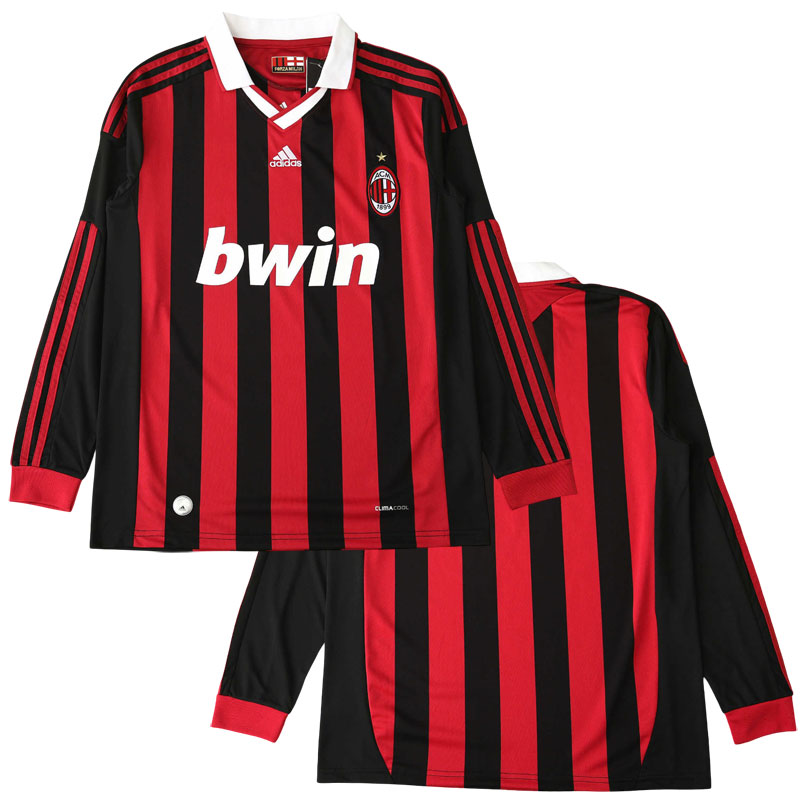 Pánský AC Milán retro dres 2009/10 - domácí dlouhý rukáv fotbalový trikot