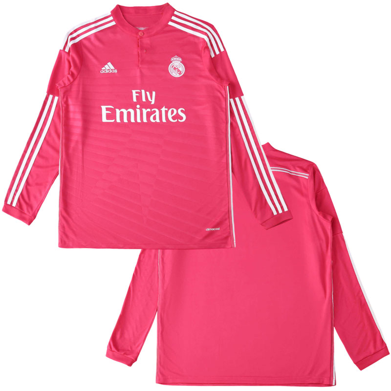 Real Madrid 2014/15 růžový retro venkovní dres pánský - dlouhý rukáv