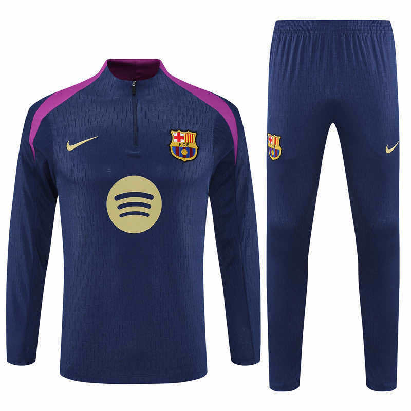 Barcelona 25/26 half-zip tréninkový set - navy dlouhý rukáv a kalhoty