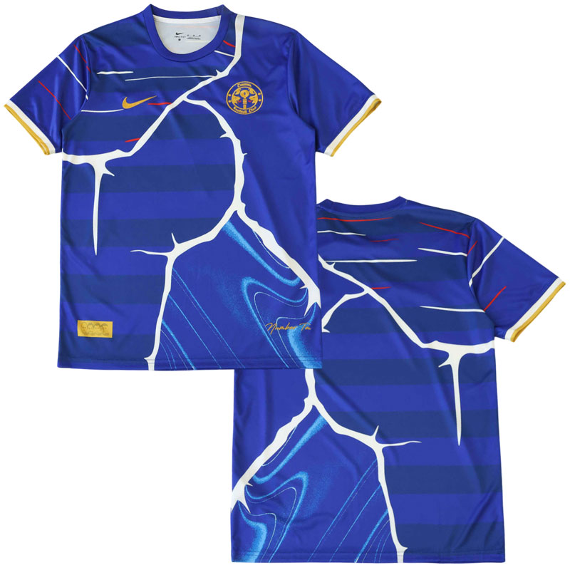 Chelsea 25/26 speciální edice - modrý fotbalový dres se zlatými detaily