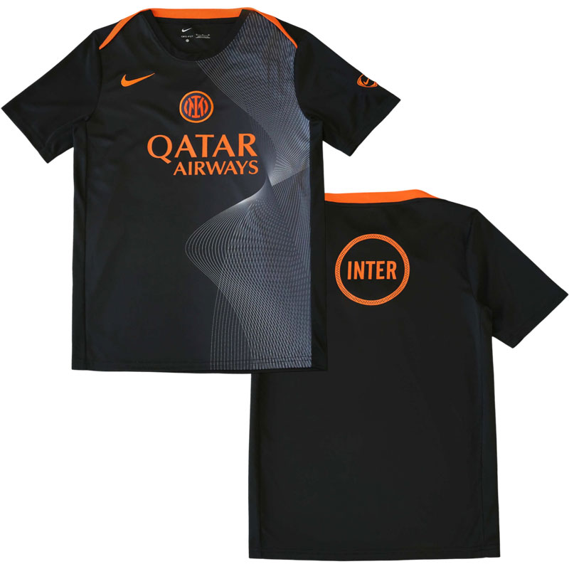 Inter Milan 2025/26 předzápasové tričko - pánský černošedý fotbalový dres