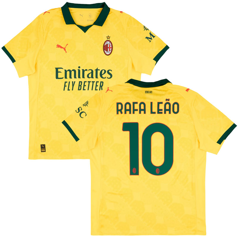AC Milan pánský třetí dres 2025-26 žlutý s potiskem Rafa Leao 10
