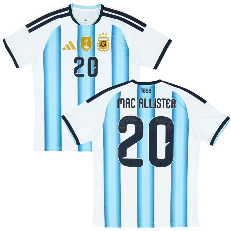 Argentina 2026/27 domácí dres – fotbalový dres s potiskem Mac Allister 20