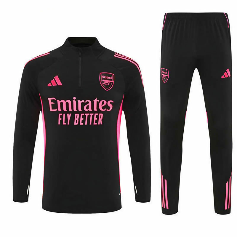 Arsenal Half Zip tréninková souprava 25/26 - černo-růžový design