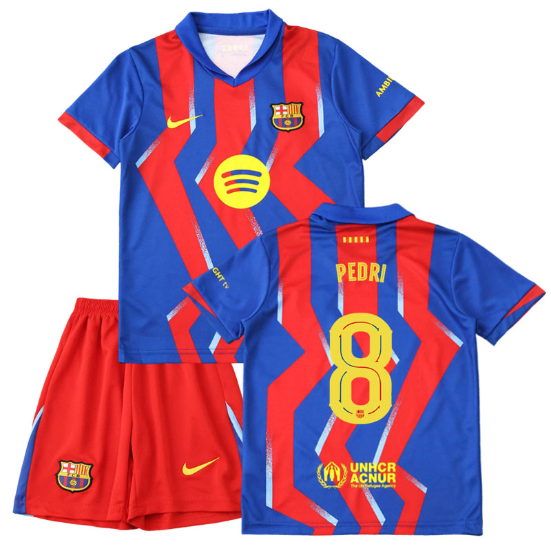 Dětská fotbalová sada Barcelona 25/26 – čtvrtý dres s potiskem PEDRI 8