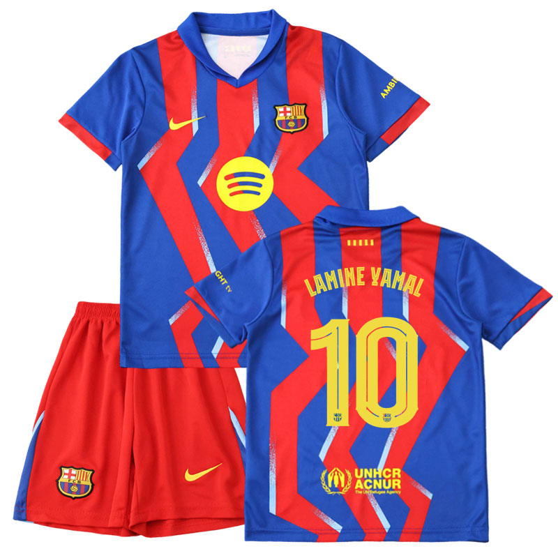 Dětská fotbalová sada Lamine Yamal 10 Barcelona 25/26 - čtvrtý dres + šortky
