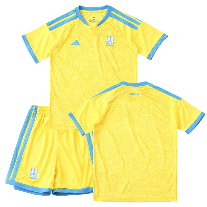 Ukrajina 2026 domácí dětský fotbalový dres – žlutá souprava na mistrovství světa
