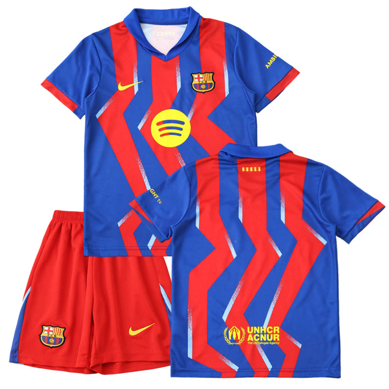 FC Barcelona 25/26 čtvrtá dětská souprava – Kids kit fotbalový dres pro děti