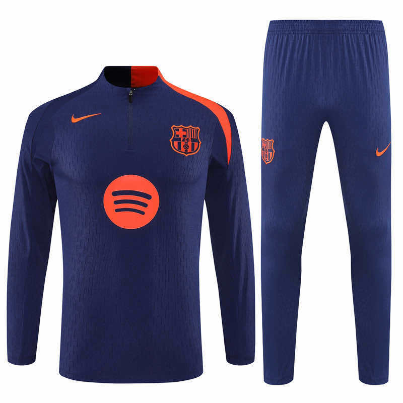 FC Barcelona modro–oranžový tréninkový set 25/26 - Half Zip