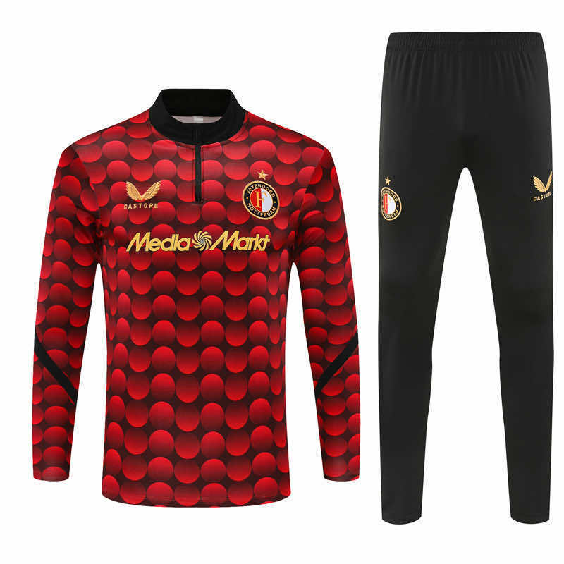 Feyenoord Rotterdam 25/26 tréninkový komplet Half Zip - červený-černý design