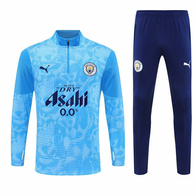 Man City 25/26 half zip tréninková souprava - světle modrá