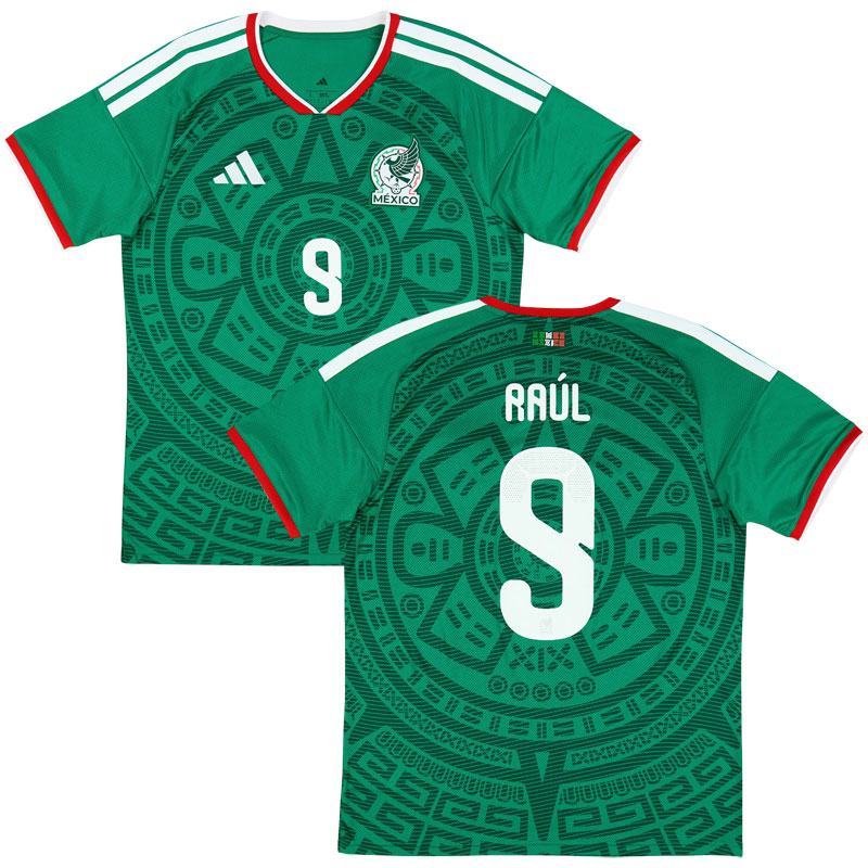 Mexiko 2026 domácí fotbalový dres – pánský zelený dres Raúl 9