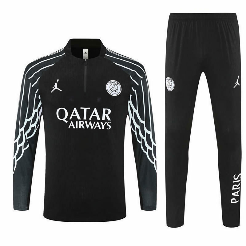 Paris Saint-Germain 25/26 tréninková sada – černý half-zip set pro děti i dospělé