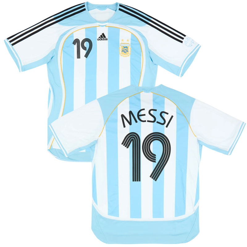 Argentina 2006 retro domácí fotbalový dres - Messi 19 na zádech