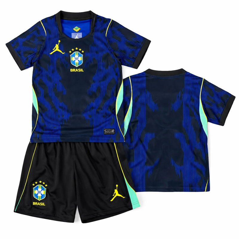 Brazílie 2026 venkovní dětský fotbalový dres – sada triko + kraťasy