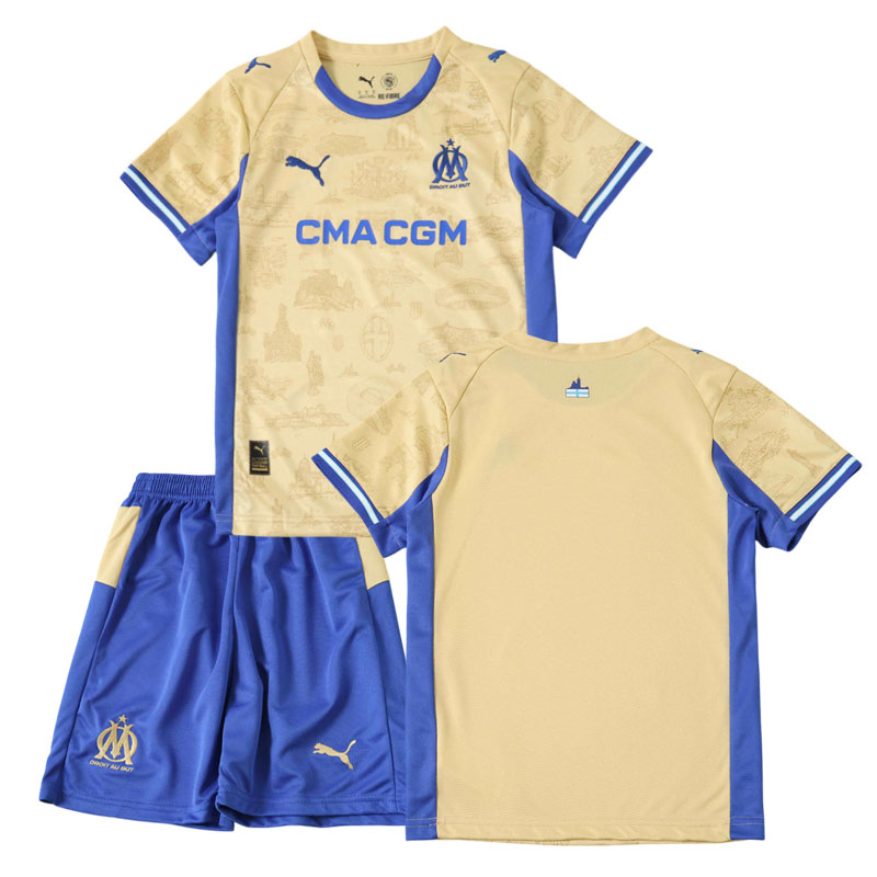 Olympique Marseille 2025/26 čtvrtý dres pro děti - tričko a trenýrky