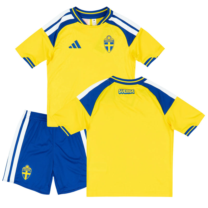 Švédsko 2026/27 domácí dětský fotbalový dres - komplet triko a kraťasy