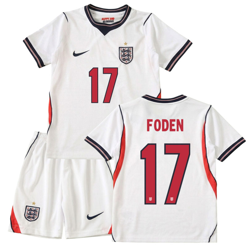 Anglie 2026 dětský domácí dres Foden 17 – fotbalová souprava MS pro děti