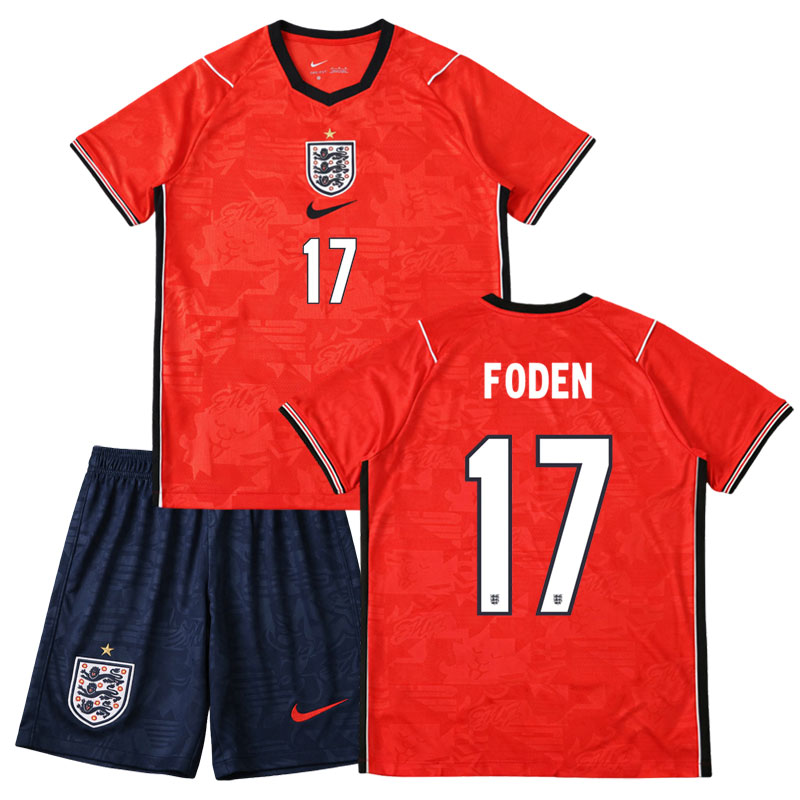 Anglie dětský dres 2026 venkovní Foden 17 – fotbalový set děti krátký rukáv