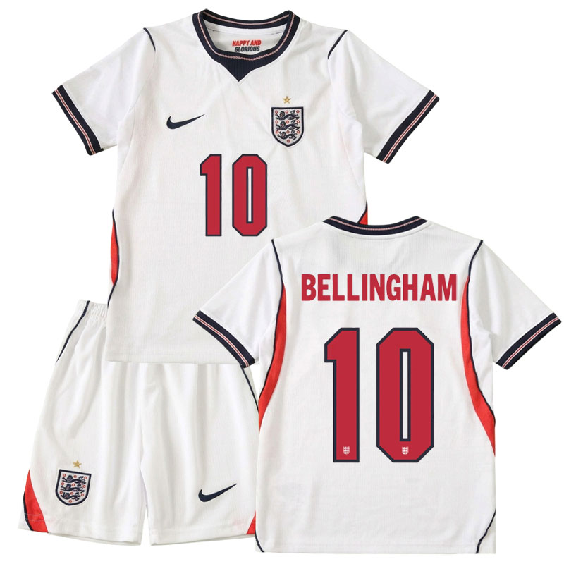 Bellingham 10 Anglie MS 2026 dětský fotbalový komplet – domácí dres + trenýrky