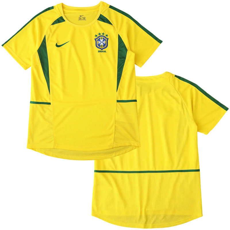 Brazílie 2002 domácí fotbalový dres - klasický retro dres Brazílie