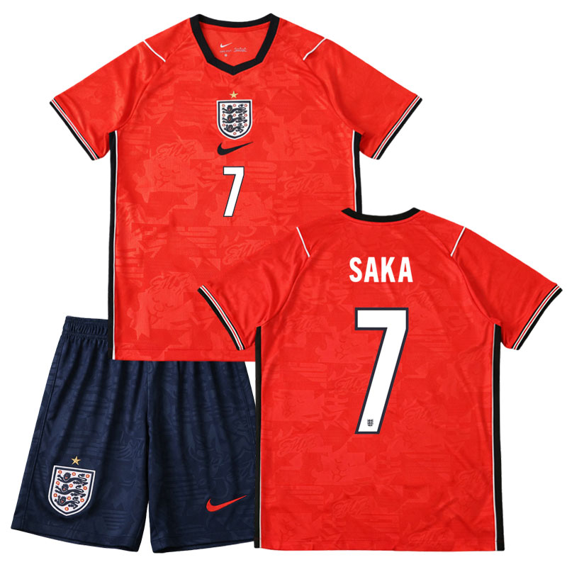 Dětský dres Anglie 2026 MS Saka 7 – venkovní fotbalový komplet + šortky