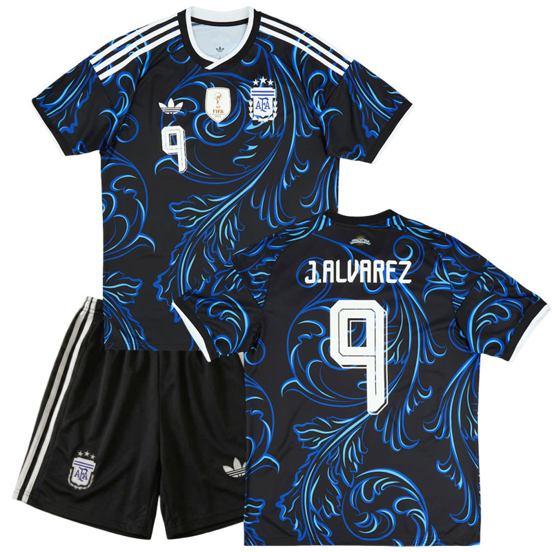 Dětský dres J. Alvarez 9 Argentina 2026 – venkovní fotbalový komplet triko + šortky