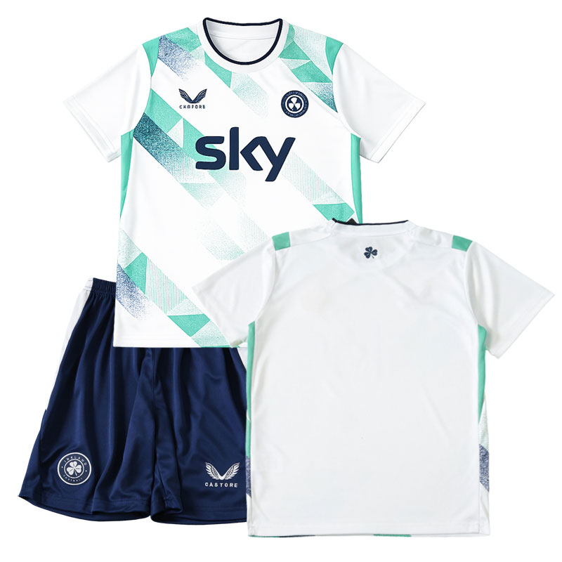 Dětský fotbalový komplet Irsko 2026 – venkovní dres s trenýrkami