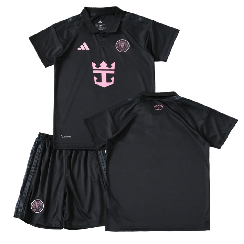 Inter Miami CF 26/27 dětský venkovní dres – černý fotbalový komplet
