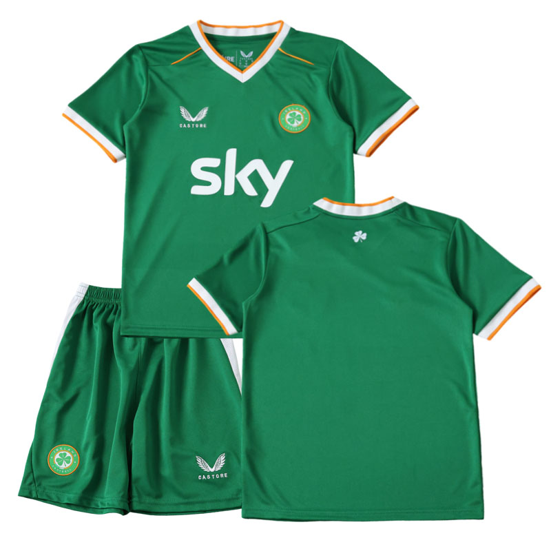 Irsko 2026 domácí fotbalový komplet pro děti – zelený dres a trenýrky