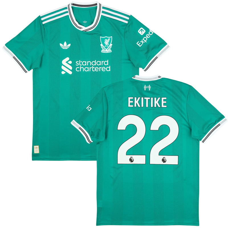 Liverpool 25/26 třetí fotbalový dres s potiskem Ekitike 22