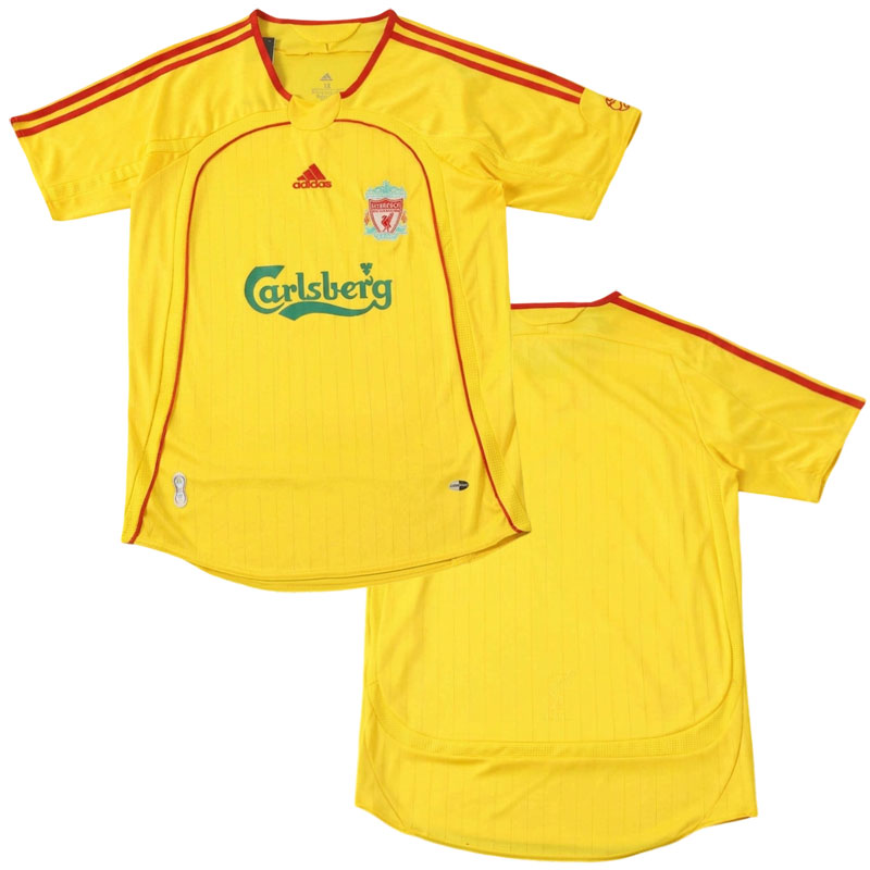 Liverpool FC 2006/07 venkovní retro fotbalový dres – žlutý krátký rukáv