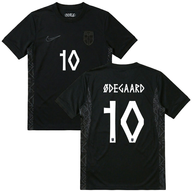 Černý venkovní dres Norska pro MS 2026 s potiskem Ødegaard 10