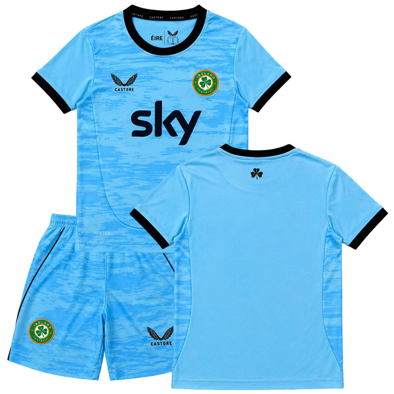 Dětský brankářský set Irsko 2026 MS - modrý dres a šortky