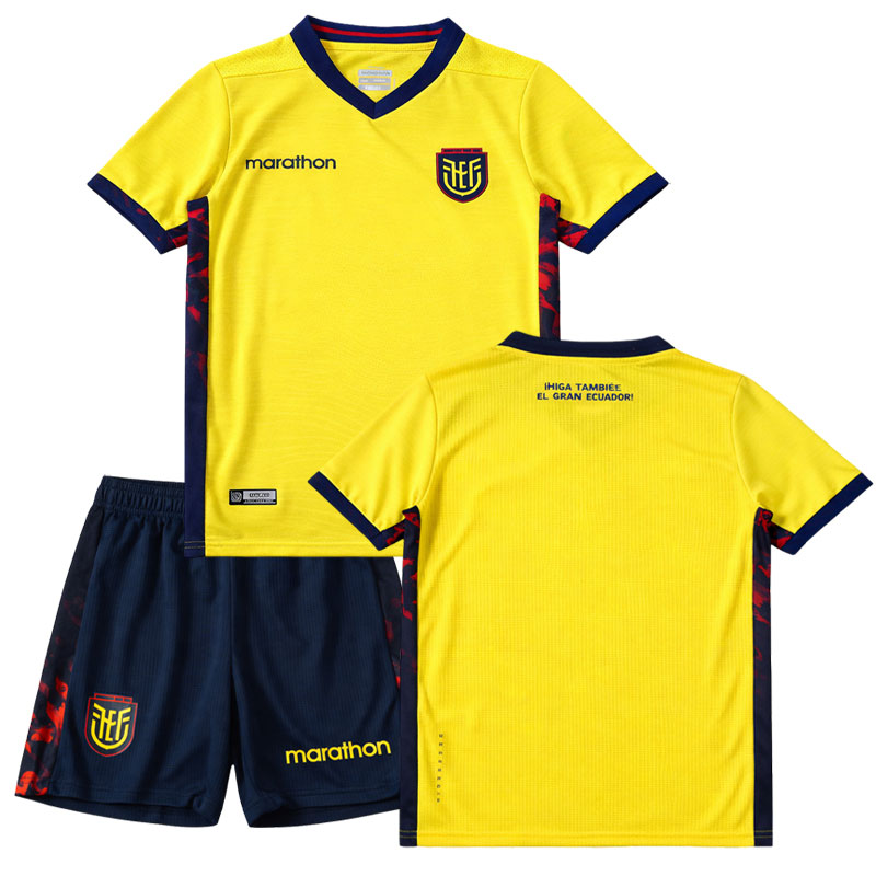 Dětský fotbalový dres Ekvádor 2026/27 - domácí set s kraťasy