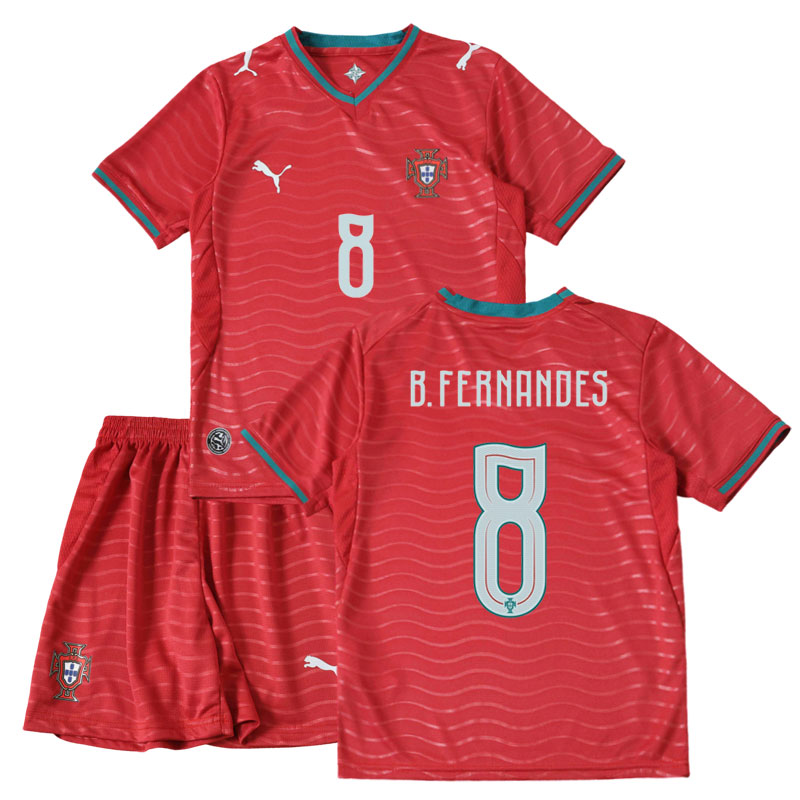 Dětský fotbalový dres Portugalsko 2026/27 - domácí set B. Fernandes 8