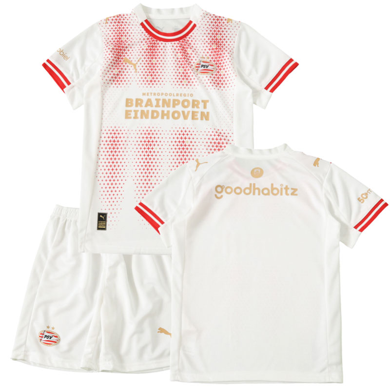 Dětský fotbalový komplet PSV 2025/26 – čtvrtý dres + trenýrky pro děti